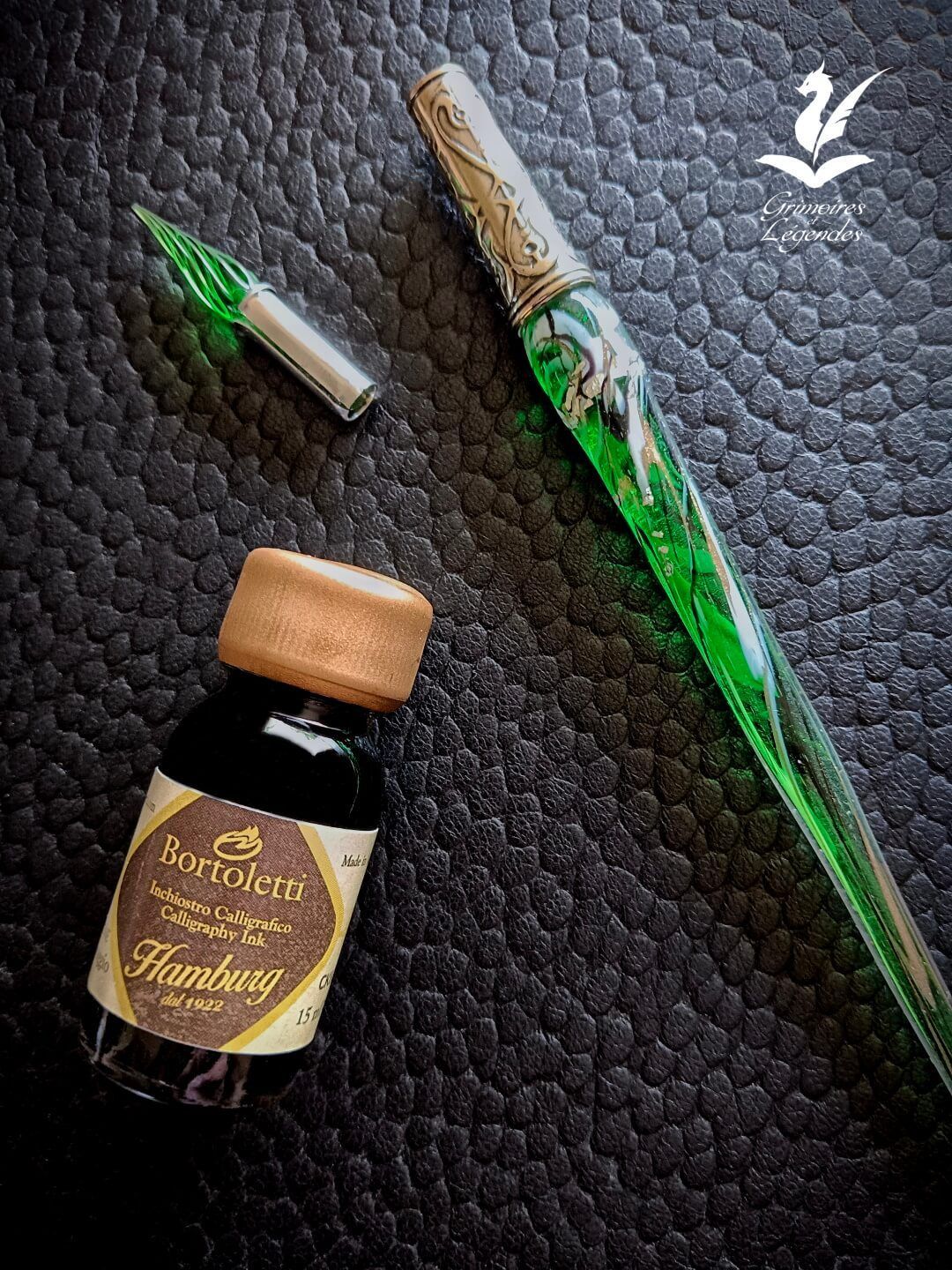 Plume en Verre Vert Plume en Verre Vert