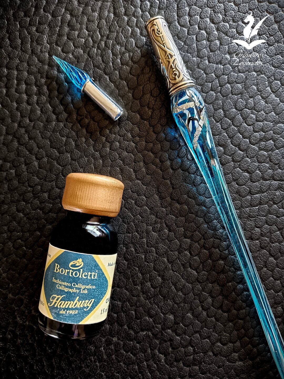 Plume en Verre Aigue Marine Plume en Verre Aigue Marine