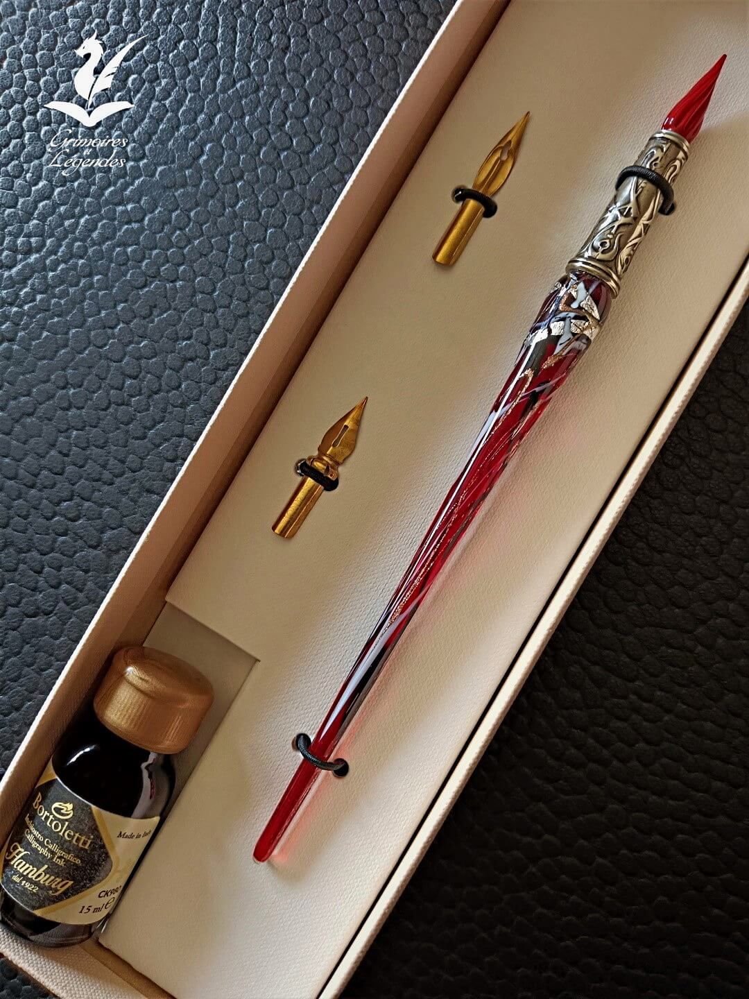 Plume en Verre Rouge