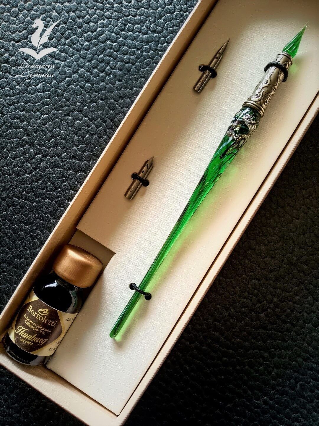 Plume en Verre Verte