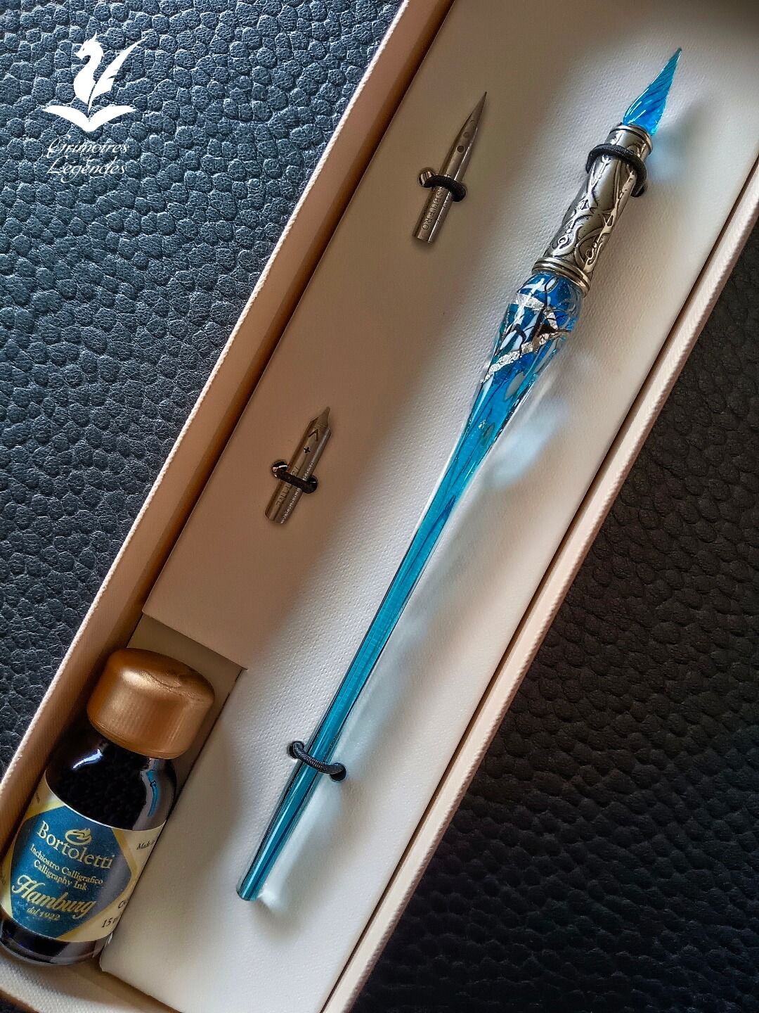 Plume en Verre Aigue Marine