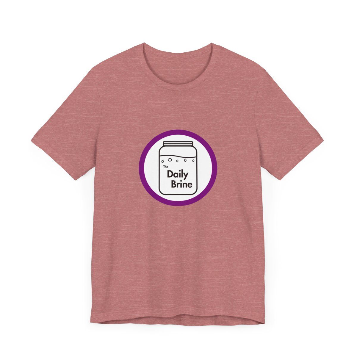 The Daily Brine Logo On A T-Shirt, Colors: Heather Mauve, Sizes: XS