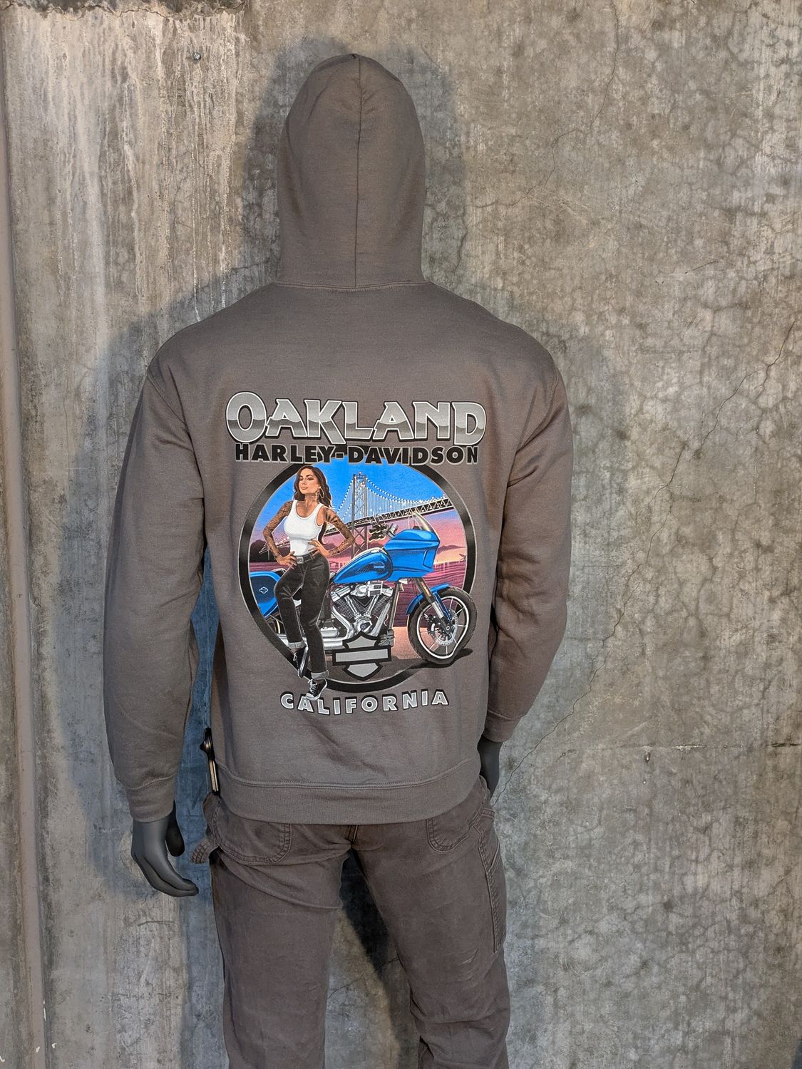 OAKLAND HARLEY-DAVIDSON LATINA GRAY HOODIE