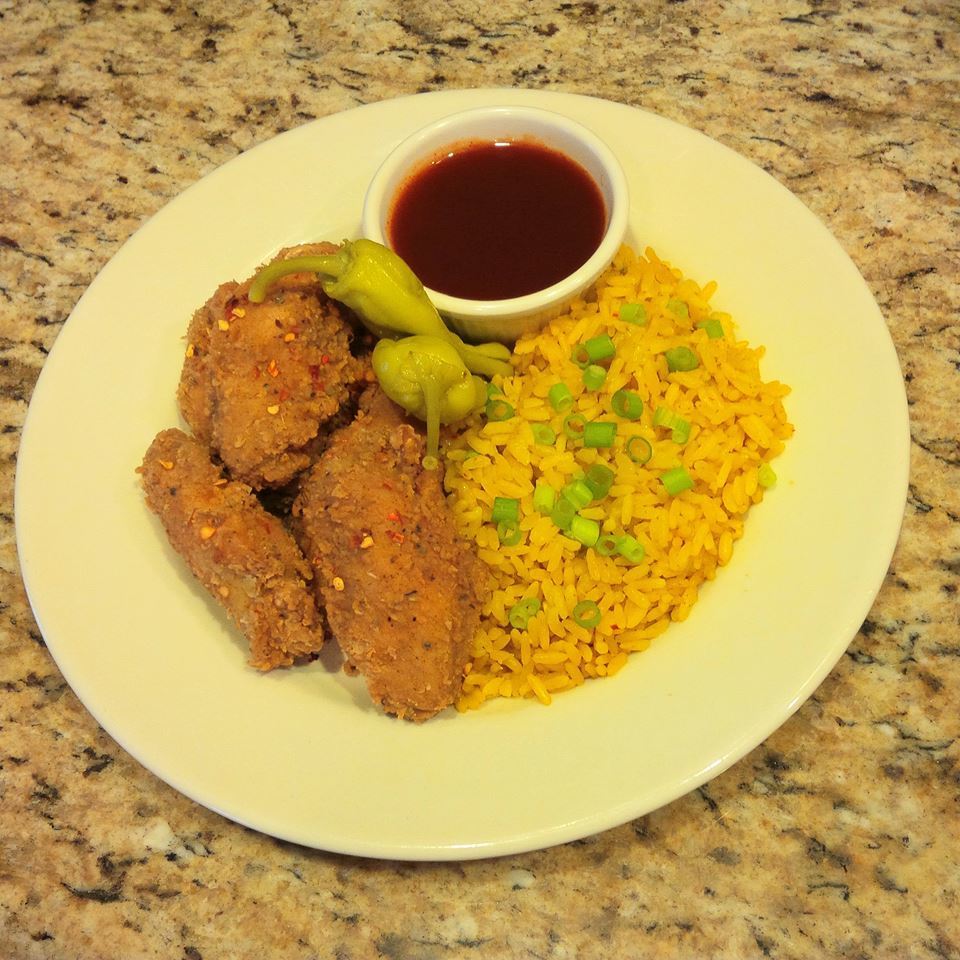 Organic Red Pepper Hot Wings & Rice Combo
