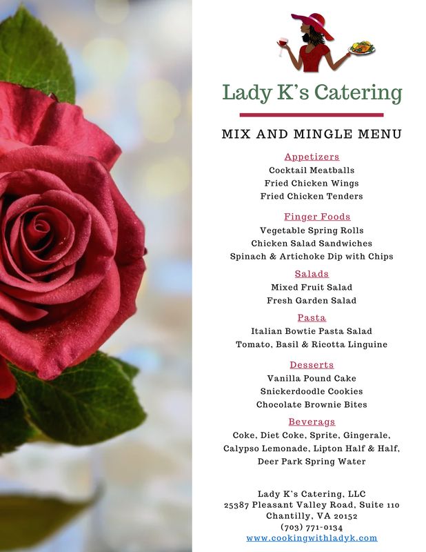 Mix &amp; Mingle Catering Menu