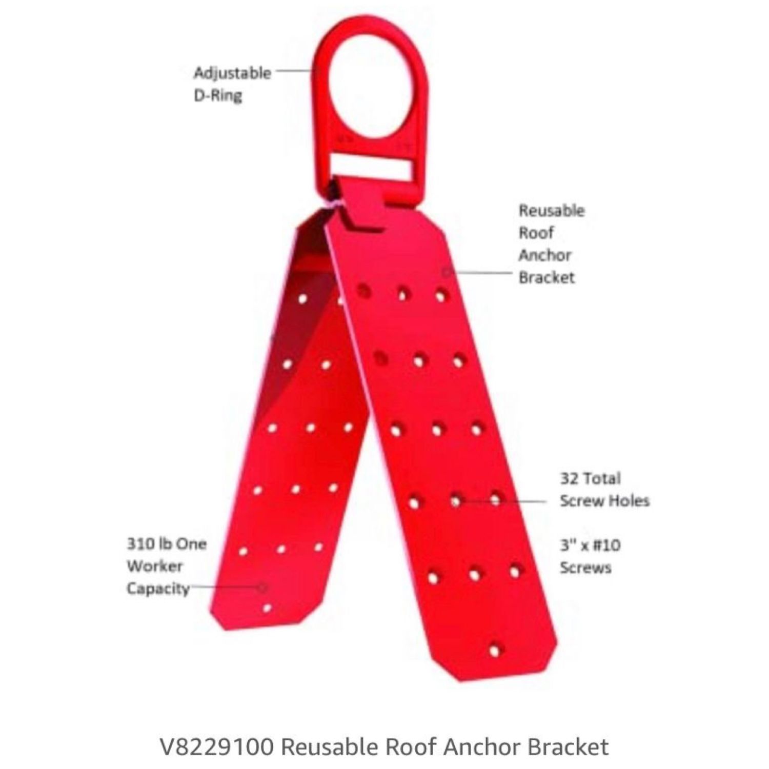 Roof Anchor Bracket - For Fall Arrest System 310lbs Capacity