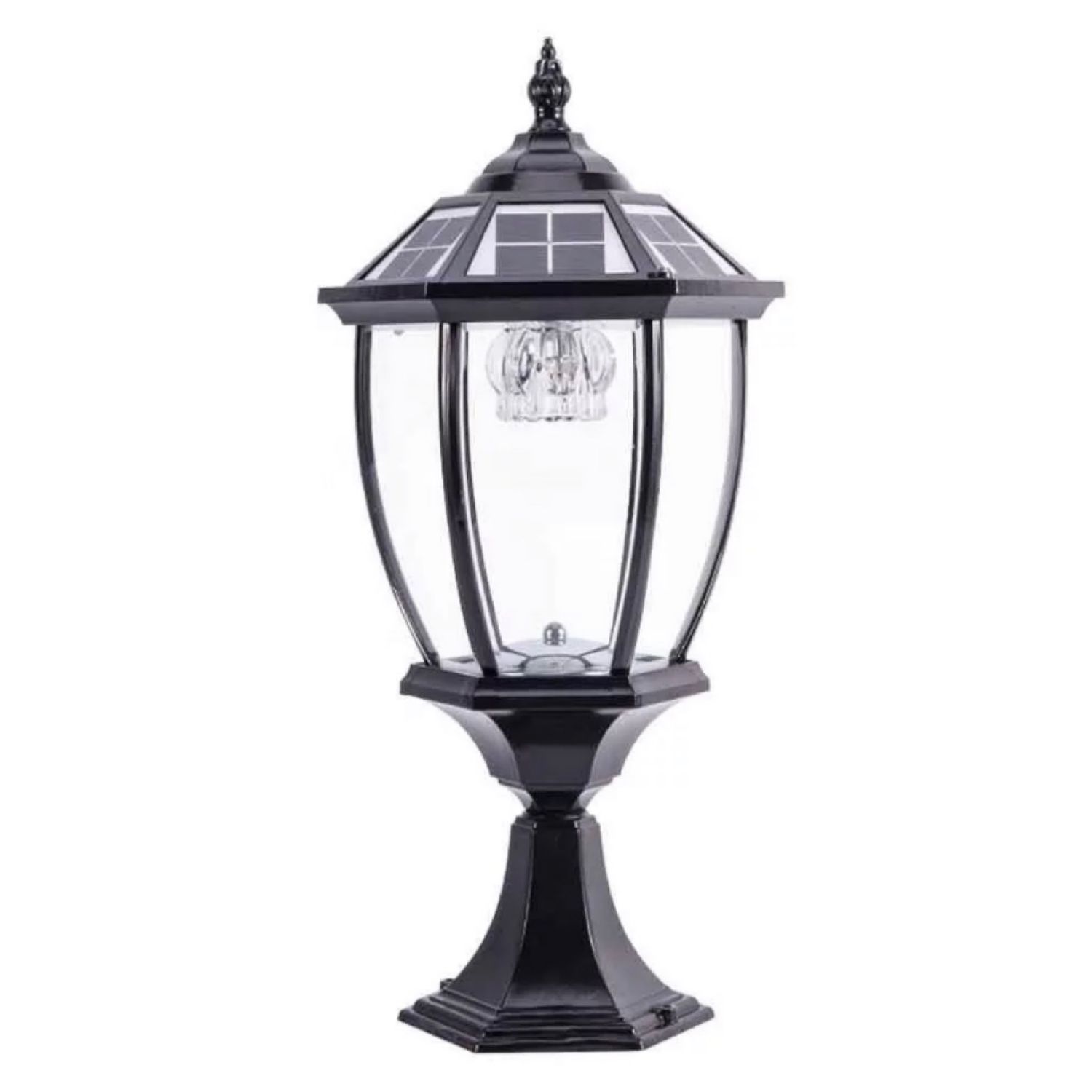 Solar Pillar Light - Main Gate Design (Emitting cold white and warm white with remote)