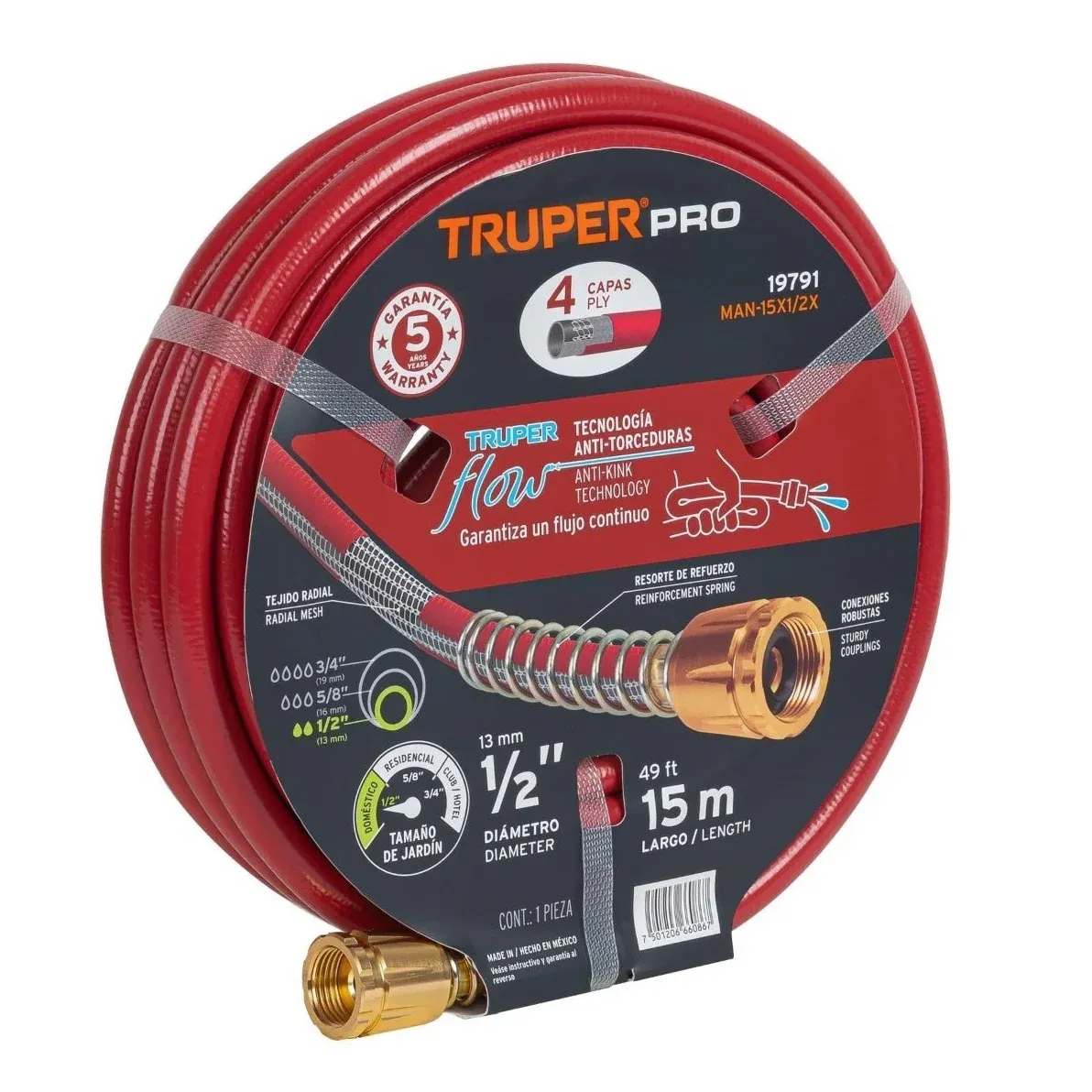 Garden Hose - Truper - 49ft. - 4ply