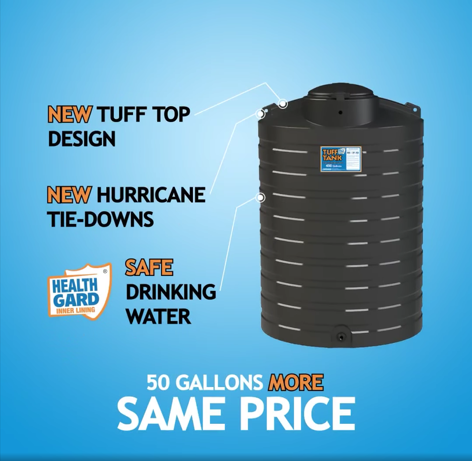 450 Gal Tuff Tank - 10 years warranty