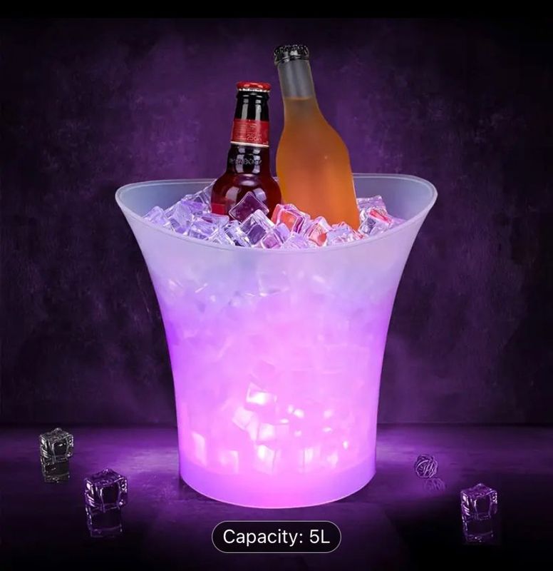 Ice Bucket - Acrylic - 7 Colors LED - 1.32 GAL / 5 L