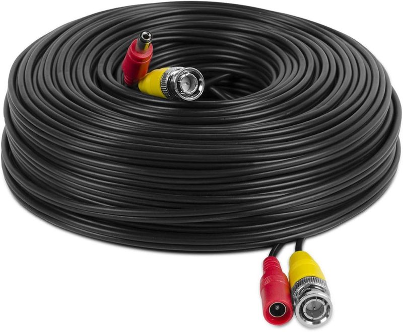 4K Security Camera Cable 100FT BNC Cable, Camera Wire CCTV, Pre-Made All-in-One Video and Power Cable for Security Camera, HDCVI, HDTVI Camera, Analog, DVR