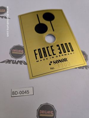 SONOR Force 3000 Typenschild, mit Seriennummer