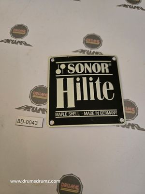 SONOR Hilite Typenschild, ohne Seriennummer