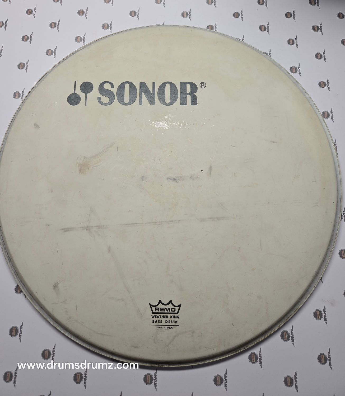 SONOR Phonic 22&quot; Bass Drum head, White, used