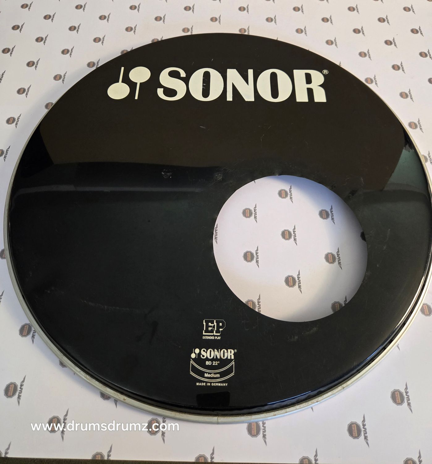 SONOR EP 22&quot; Bass Drum head, Black, used
