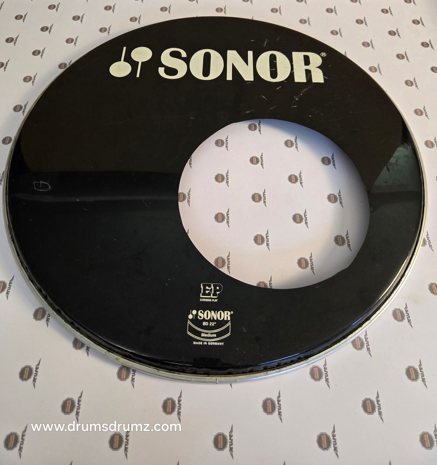 SONOR EP 22&quot; Bass Drum head, Black, used