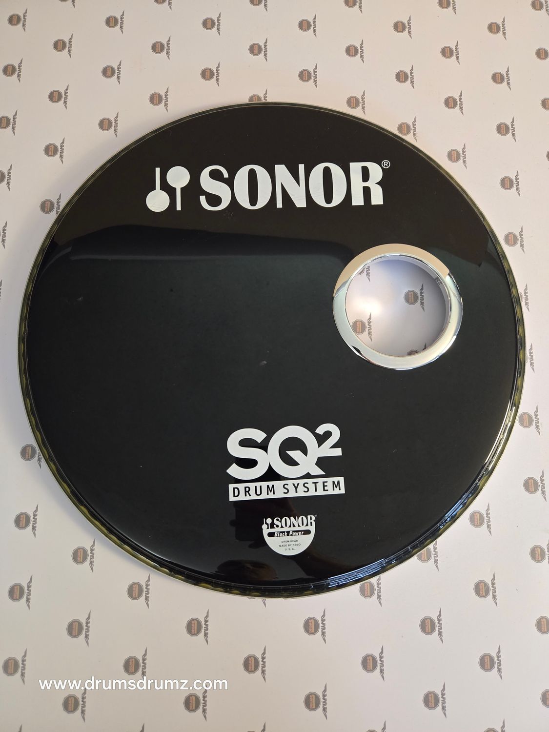 SONOR SQ2 18&quot; Bass Drum head, Black, used