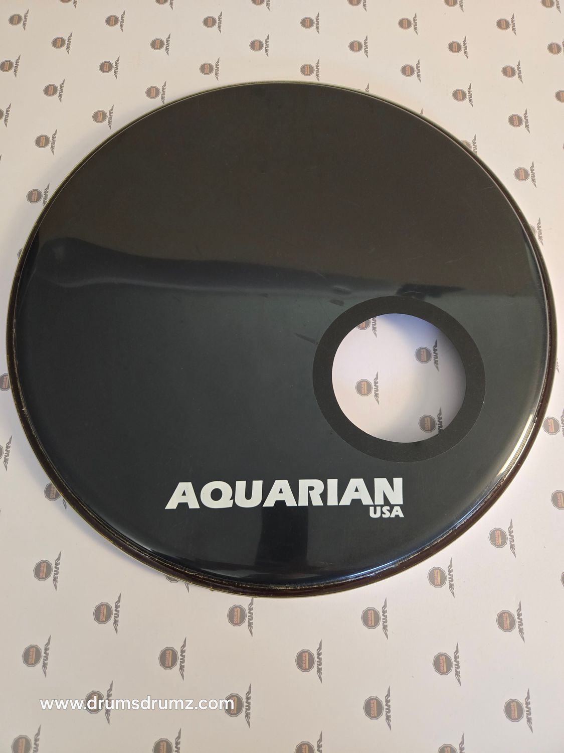 AQUARIAN 18&quot; Bass Drum head, Black, used