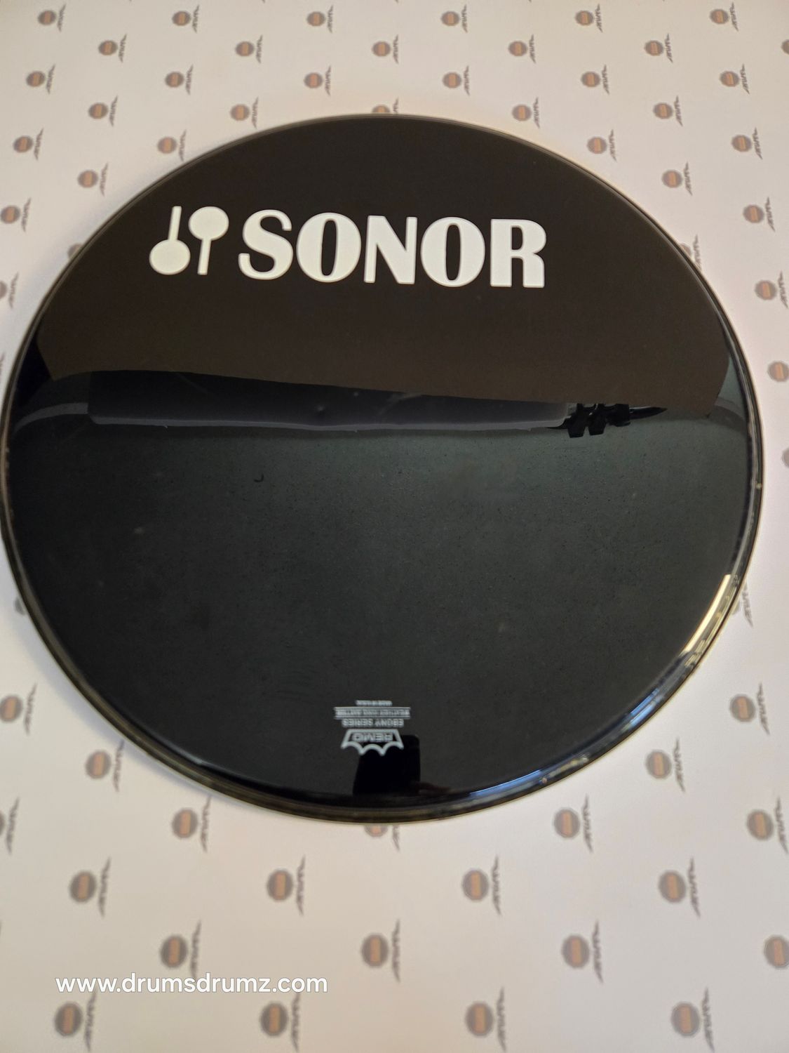 SONOR (decal) 18&quot; Bass Drum head, Black, used