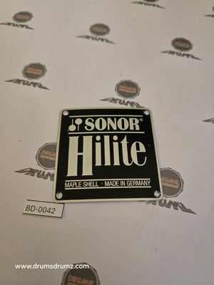 SONOR Hilite Typenschild, ohne Seriennummer