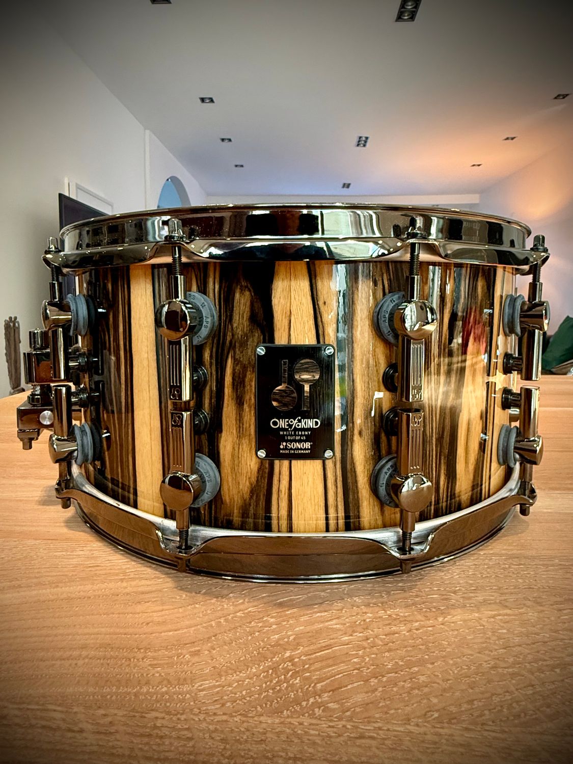 SONOR One-of-a-Kind White Ebony Snare Drum (NAMM 2014 Edition)