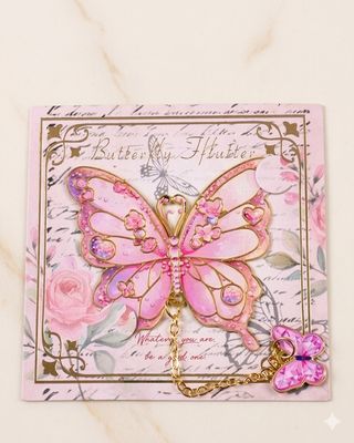 Semn de carte - Fluture Roz