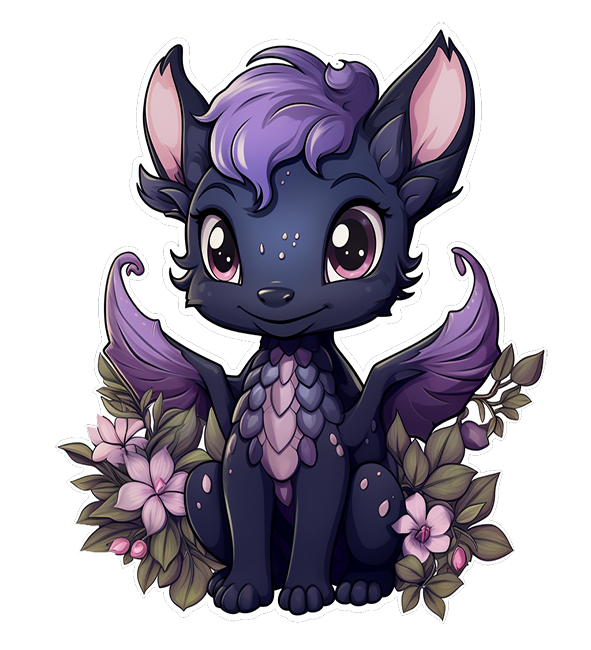 Black Viola Dragon Sticker