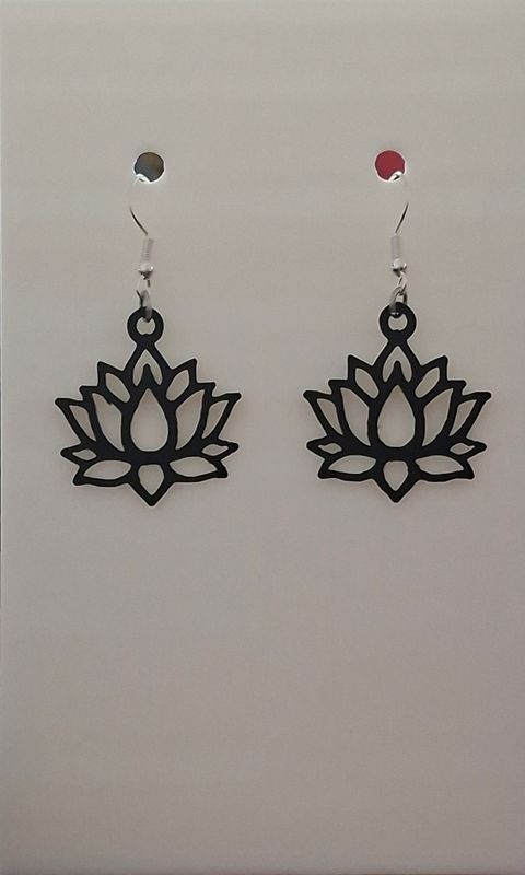 Black Lotus Earrings