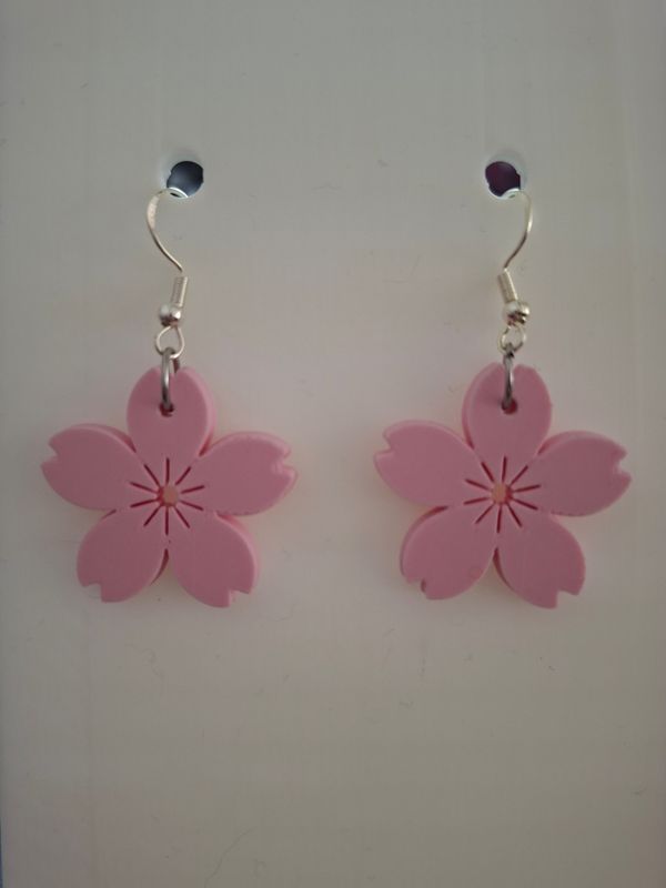 Pink sakura earrings