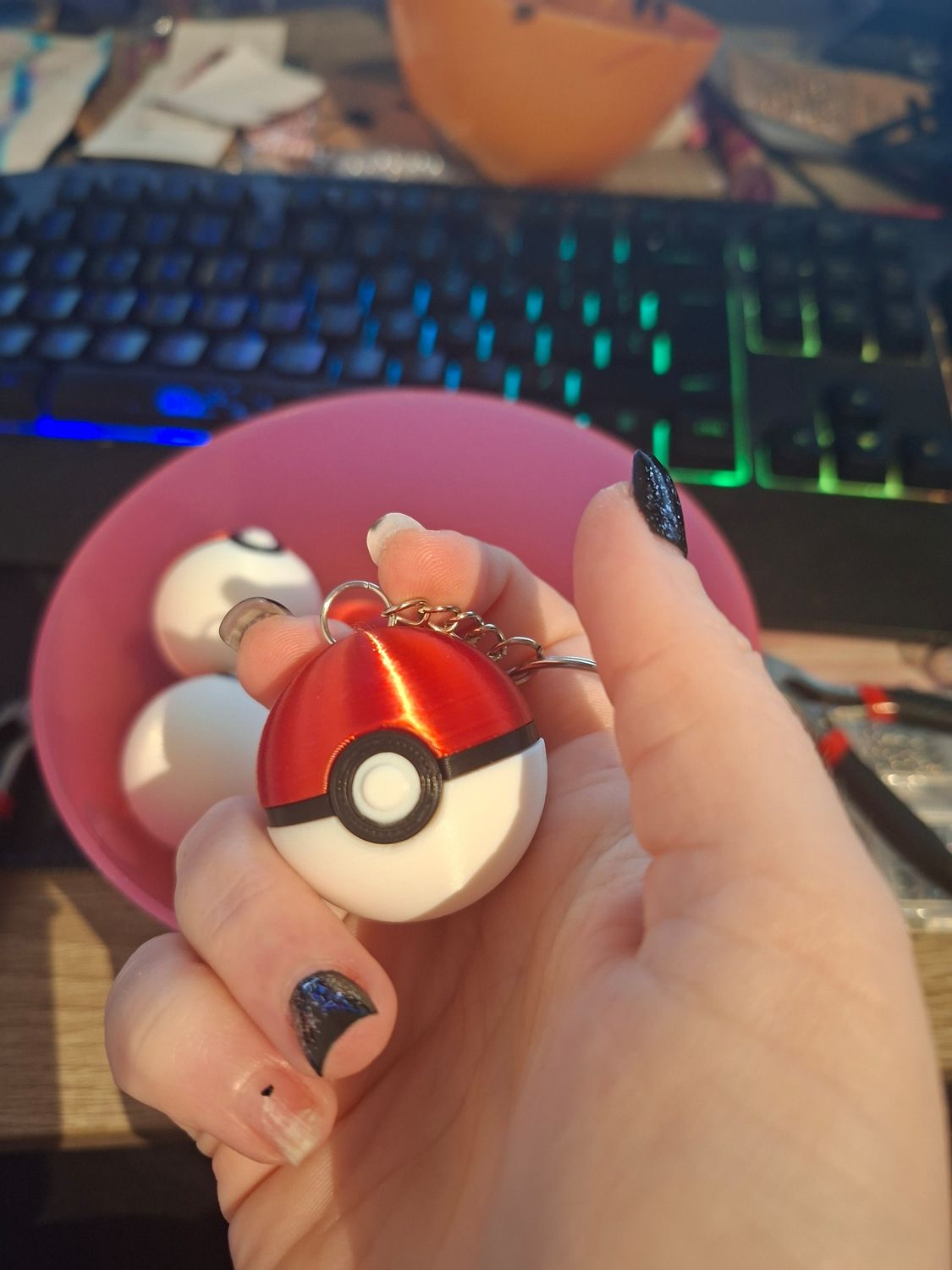 Pokéball Keychain – 3D Printed Anime Keyring