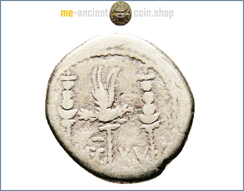 Marcus Antonius  AR Denarius, galley right, with rowers (32-31 BC)