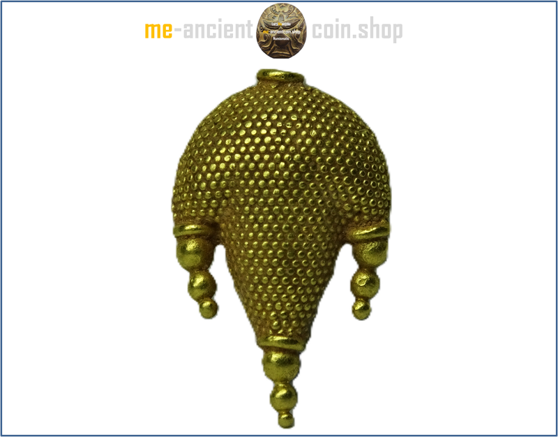 Mesopotamia​, Parthian gold jewelry (2nd–1st century BC)​ in shape of a "three lobed wineskin" covered with granuation