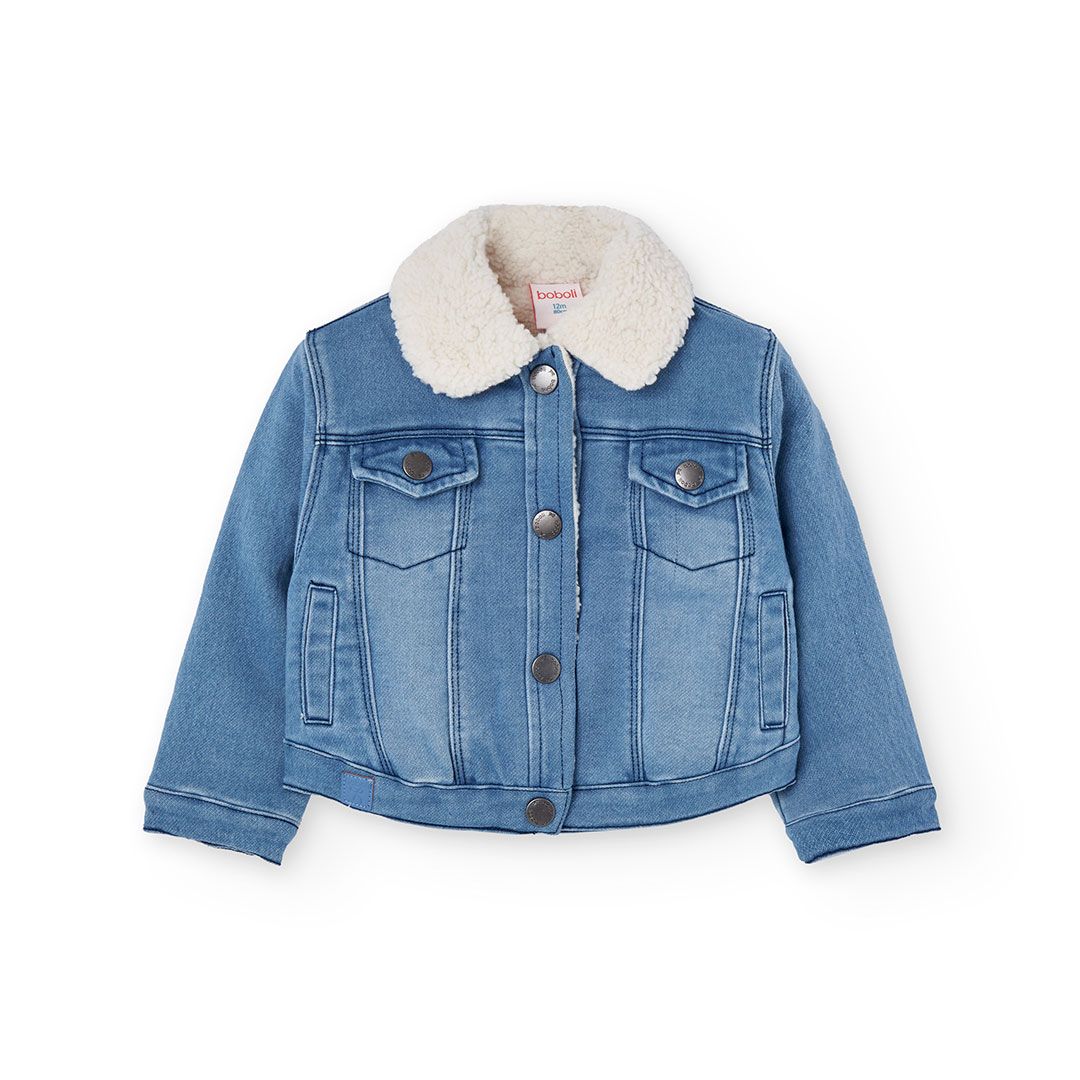 Jeansjasje met nep bond