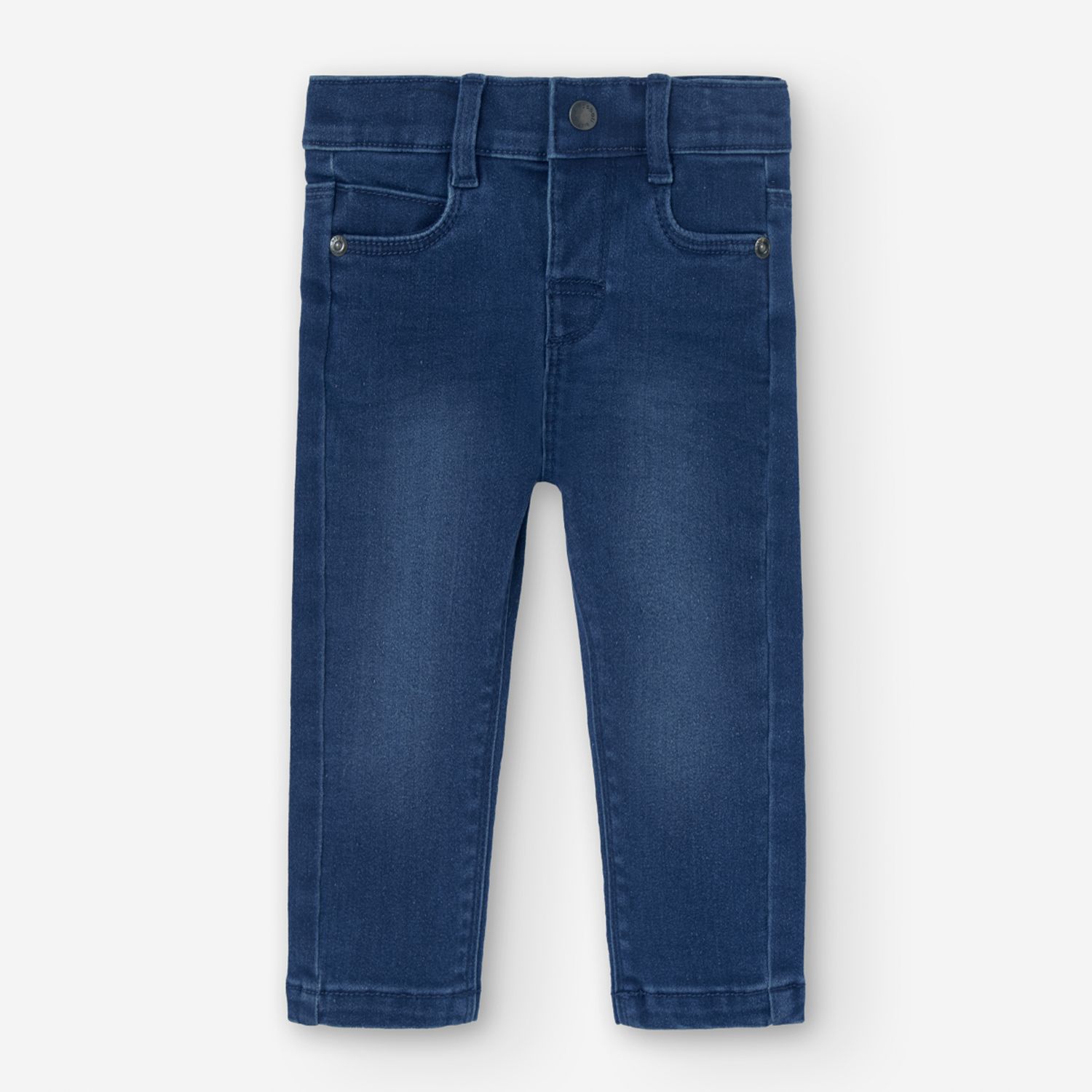 Blauwe Jeansbroek met drukknoop