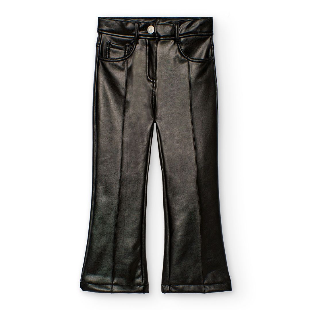 Zwarte leren bootcut broek