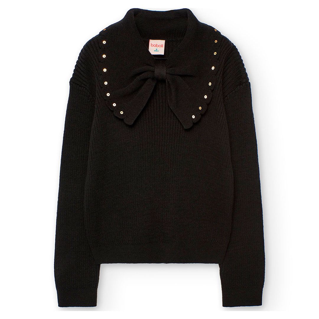 Trui met gouden strassen kraag