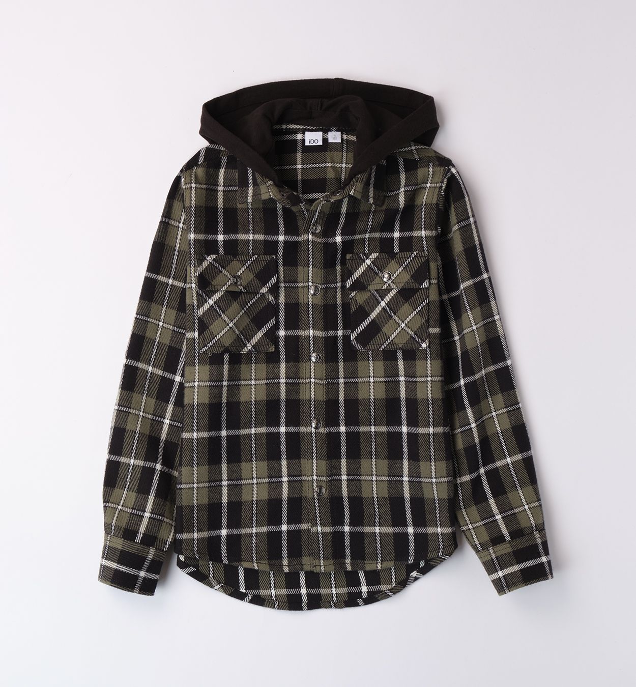 geruiten vest met kap