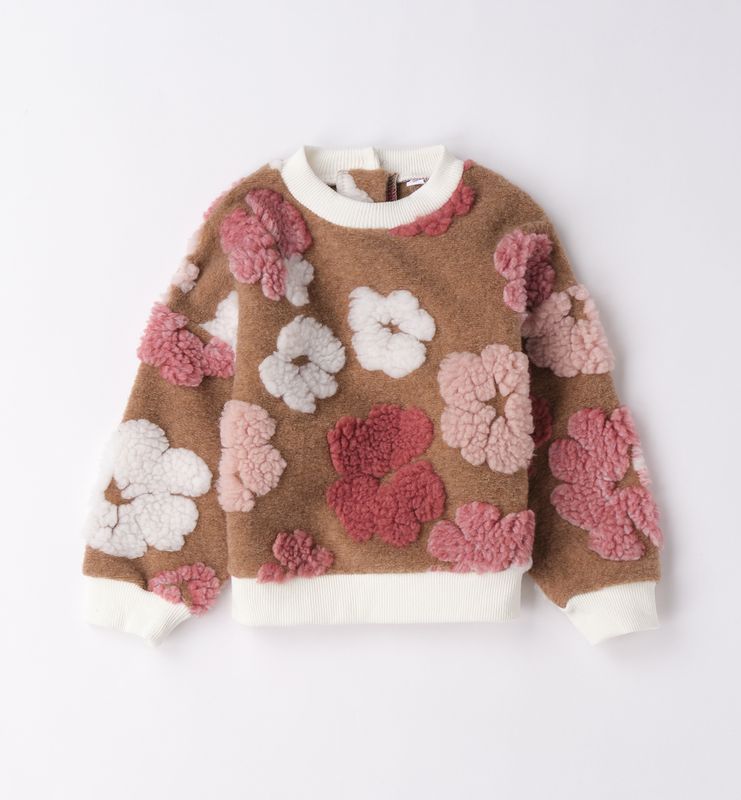 bruine trui met bloemen