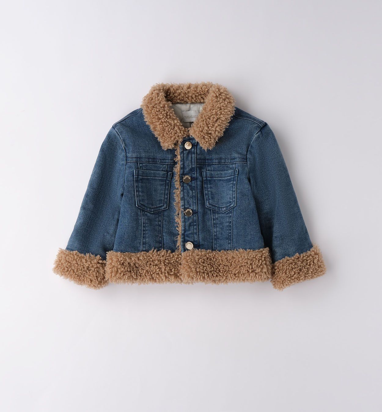 jeans vestje met teddy