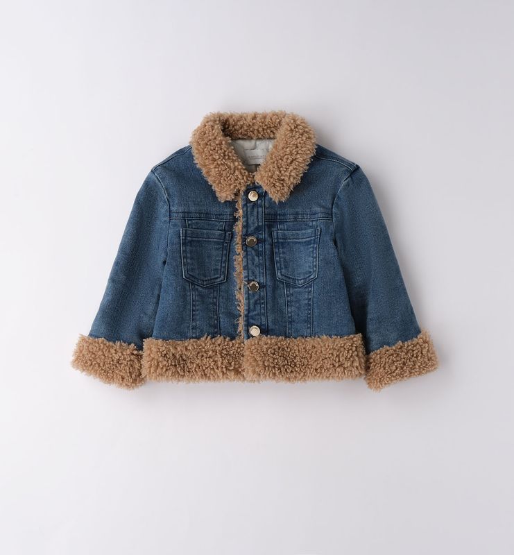 jeans vestje met teddy