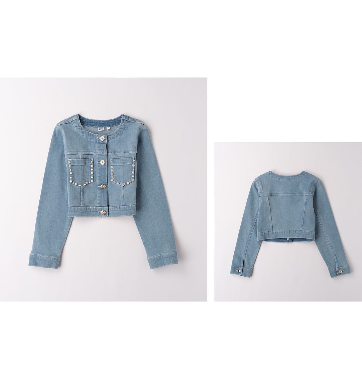 jeans jasje met parels