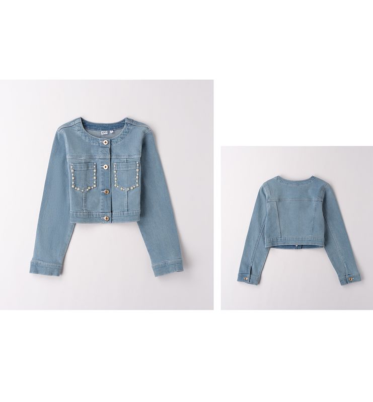 jeans jasje met parels