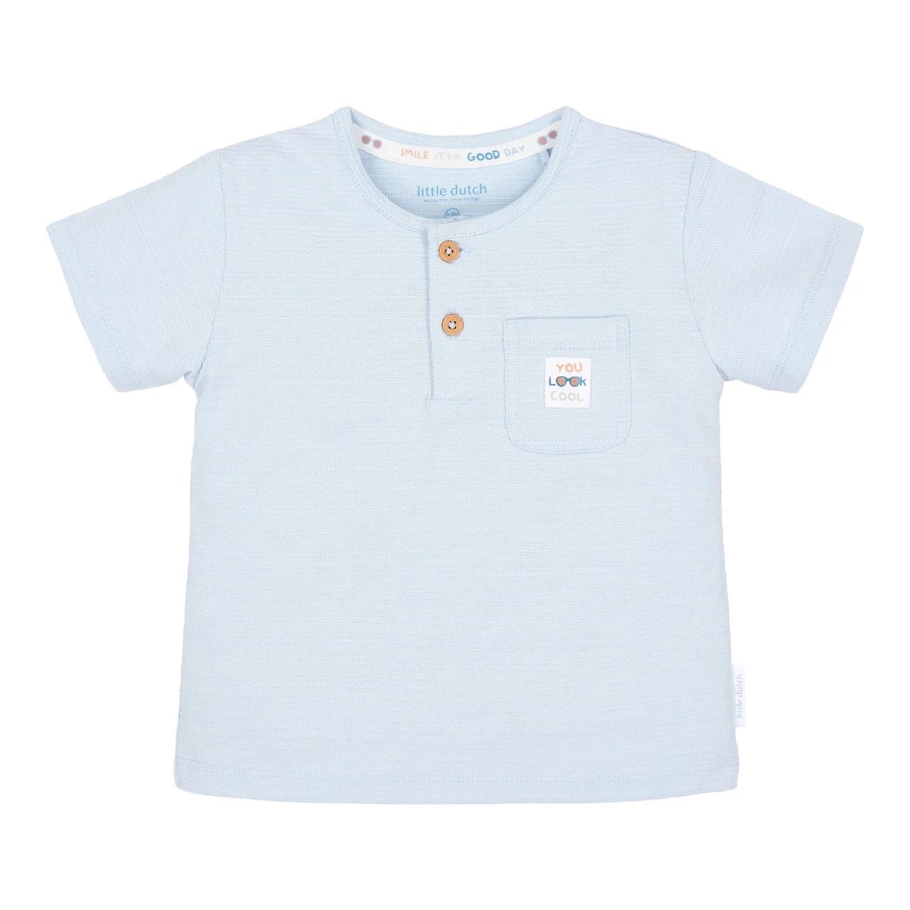 shirt korte mouw licht blauw