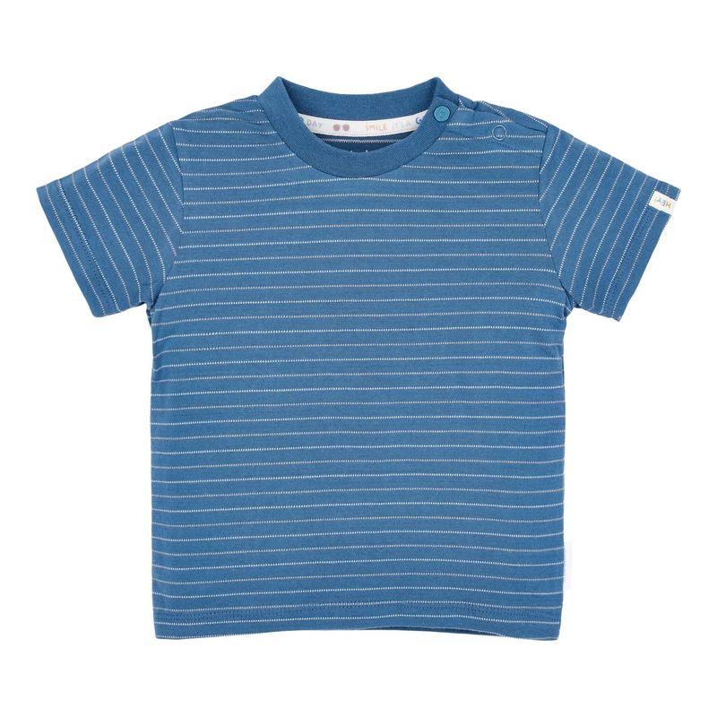 shirt korte mouw gestreept donkerblauw