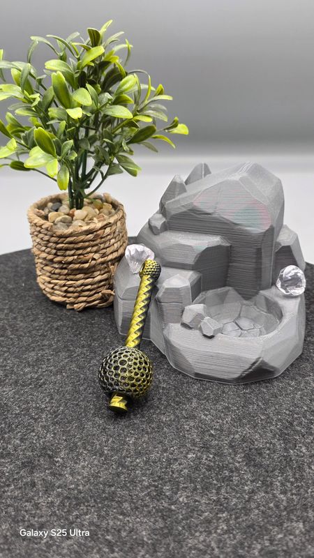 Fidget Kugel, 9 cm in Gold/Schwarz (Auf Wunsch andere Farben möglich)