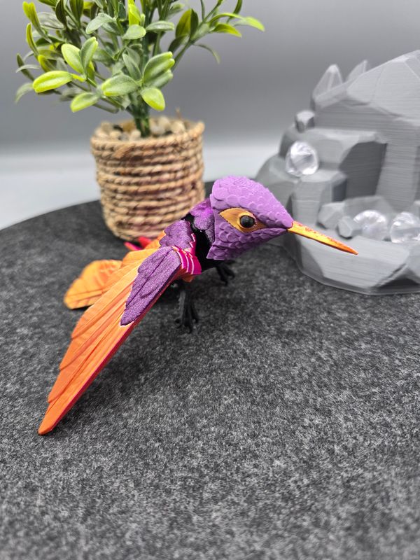 B-Ware Kolibri in groß, 14 cm (Lila/Gold/Pink)