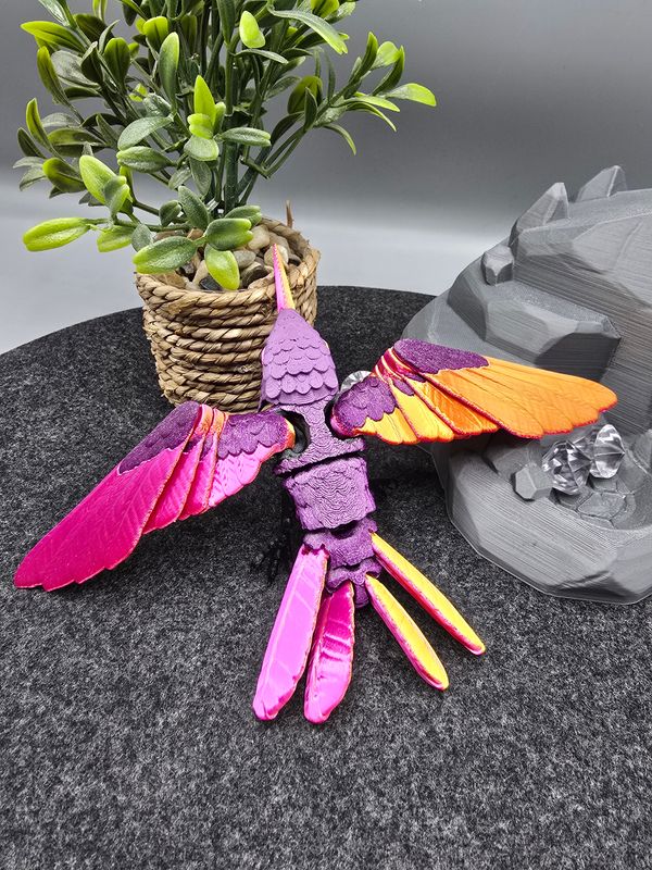 B-Ware Kolibri in groß, 14 cm (Lila/Gold/Pink)