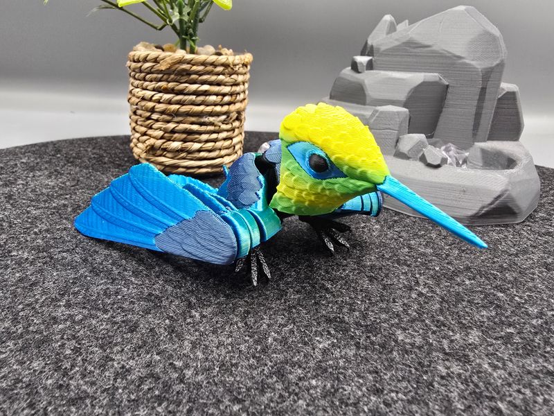 Kolibri in groß, 14 cm (blau/grün/schwarz)