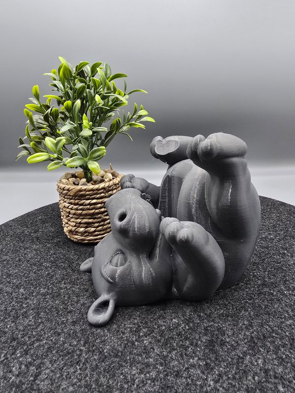 Flaschenhalter Hippo, 13,5 cm (Lila/türkis)