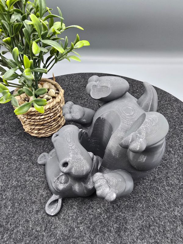 Flaschenhalter Hippo, 13,5 cm (Lila/türkis)